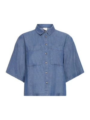 Foto van product ICHI Blouse 'AURORA' blauw denim