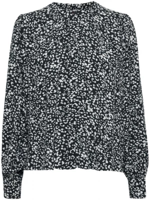 Foto van product ICHI Blouse blauw / wit