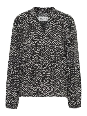 Foto van product ICHI Blouse 'ICHVera' zwart / wit