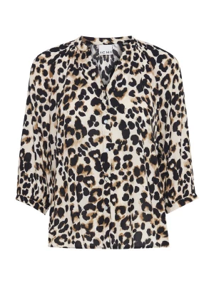 Foto van product ICHI Blouse 'IHMarrakech' lichtbruin / zwart / wit