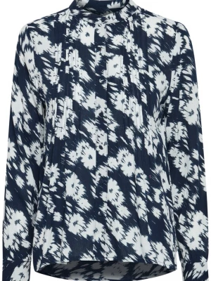 Foto van product ICHI Blouse 'IHMarrakech' marine / wit