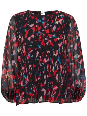 Foto van product ICHI Blouse 'Nalla' azuur / rosa / rood / zwart