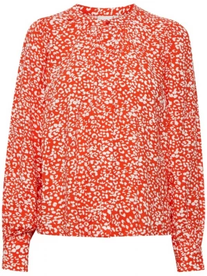 Foto van product ICHI Blouse oranjerood / wit