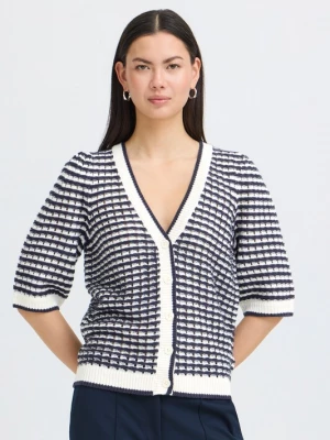 Foto van product ICHI Gebreid vest 'ICHArdina ' beige / zwart / wit