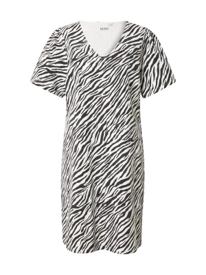 Foto van product ICHI Jurk 'IH ZEBRA' zwart / wit