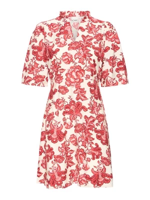 Foto van product ICHI Jurk 'IHGILVIS' beige / rood / pastelrood