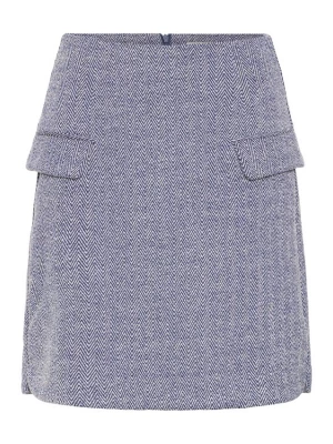 Foto van product ICHI Rok blauw gemêleerd / wit