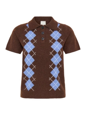 Foto van product ICHI Trui 'IHDasila' blauw denim / bruin / wit