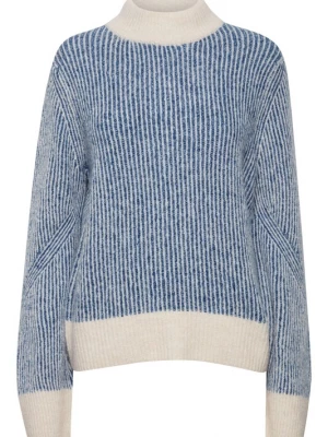Foto van product ICHI Trui 'Kamara' donkerblauw / offwhite