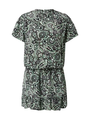 Foto van product IKKS Jurk 'ROB' stone grey / mintgroen / zwart / wit