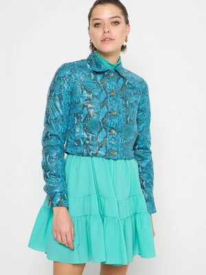 Foto van product Imitatieleren jas Versace Jeans Couture turquoise