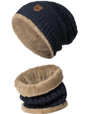 Foto van product INDICODE JEANS Muts 'Siracusa Hoddie' navy / bruin