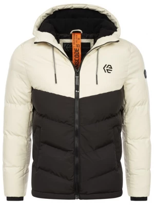 Foto van product INDICODE JEANS Winterjas 'Agiotis' donkergrijs / natuurwit