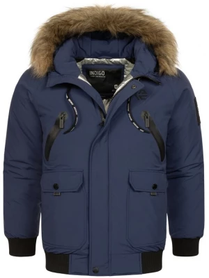 Foto van product INDICODE JEANS Winterjas ' Zakai ' donkerbeige / blauw / zwart / wit