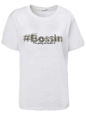 Foto van product Influencer Shirt 'Bossing' zwart / zilver / wit