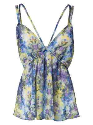 Foto van product Influencer Top blauw / geel / groen / lila