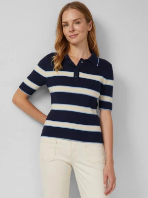 Foto van product Ingekorte gebreide polo in slanke pasvorm s.Oliver blauw