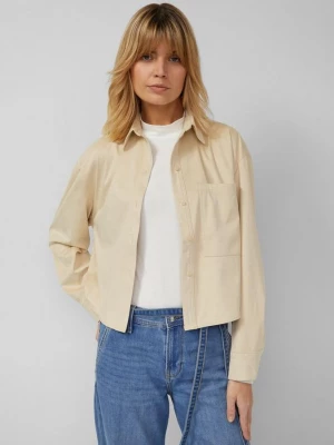 Foto van product Ingekorte overhemdblouse in velourslook s.Oliver beżowy