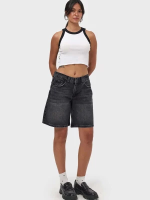 Foto van product IT'S BASIC Jeans 'ELASTICATED BAGGY DENIM SHORT' black denim