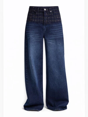 Foto van product IT'S BASIC Jeans 'Palazzo Mid Rise Jeans (Lenght 30)' blauw denim