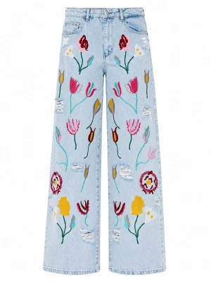 Foto van product IT'S BASIC Jeans 'PALAZZO MID RISE JEANS (Lenght 32)' lichtblauw