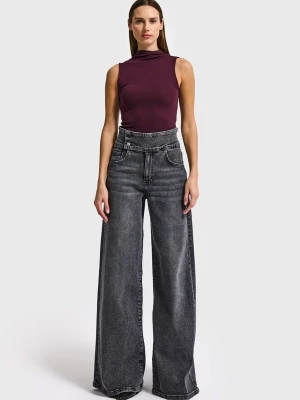 Foto van product IT'S BASIC Jeans 'Palazzo Mid Rise Jeans (Lenght 32)' stone grey