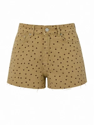 Foto van product IT'S BASIC Jeans 'POLKA MINI DENIM SHORTS' mosterd