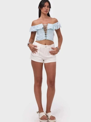 Foto van product IT'S BASIC Jeans 'SUPER MINI SHORT' white denim