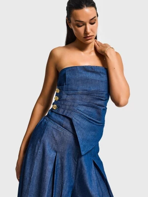 Foto van product IT'S BASIC Top 'DENIM TOP' royal blue / koningsblauw