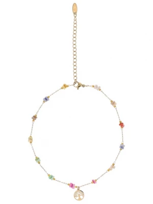 Foto van product IZIA Armband goud / pastellila / pink / vuurrood