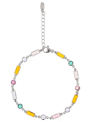Foto van product IZIA Armband pastelblauw / geel / zilver