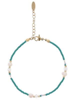 Foto van product IZIA Armband turquoise / goud / wit