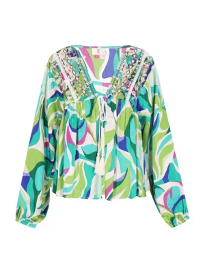 Foto van product IZIA Blouse 'Fashion Look' aqua / lichtgroen / magenta / offwhite