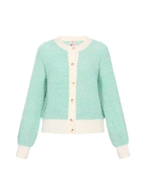 Foto van product IZIA Gebreid vest mintgroen / wolwit