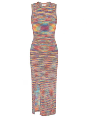 Foto van product IZIA Gebreide jurk 'Boho' blauw / turquoise / oranje / rood