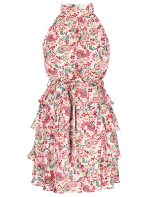 Foto van product IZIA Jurk beige / lichtblauw / rood