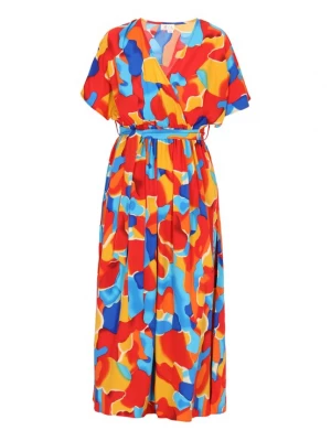 Foto van product IZIA Jurk 'Spring Summer' blauw / hemelsblauw / curry / rood