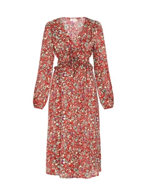 Foto van product IZIA Jurk turquoise / pasteelgeel / zalm roze / rood