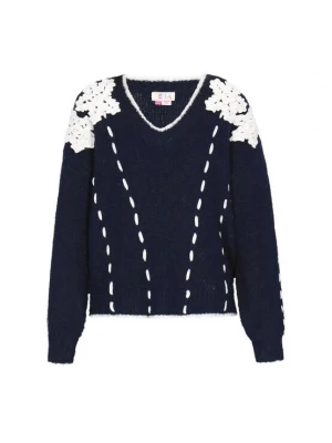 Foto van product IZIA Oversized trui navy / wit