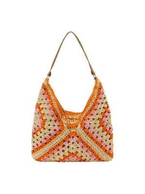 Foto van product IZIA Schoudertas sand / oranje / rosa
