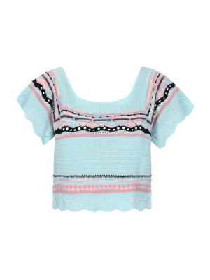 Foto van product IZIA Trui 'Boho' aqua / rosa / zwart