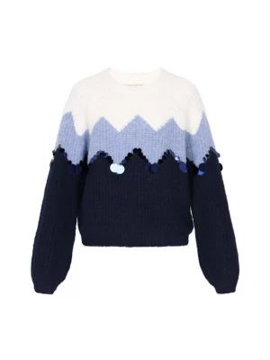 Foto van product IZIA Trui lichtblauw / donkerblauw / wolwit