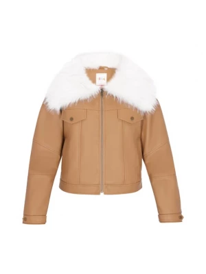 Foto van product IZIA Winterjas 'Fashion Look' camel / wit