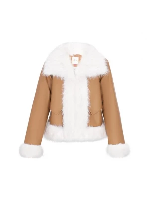 Foto van product IZIA Winterjas 'Fashion Look' karamel / wit