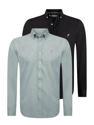 Foto van product Jacey Quinn Overhemd 'Oxford' mintgroen / zwart / wit