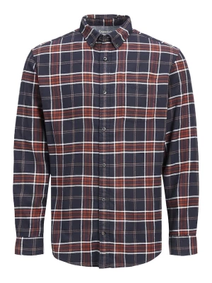 Foto van product JACK & JONES Overhemd 'Joshua Buffalo' marine / oranje / wit