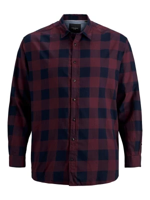 Foto van product Jack & Jones Plus Overhemd 'JJEGINGHAM' wijnrood / zwart