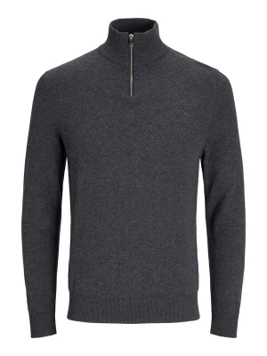 Foto van product JACK & JONES Trui 'JJEEMIL KNIT HALF ZIP' donkergrijs