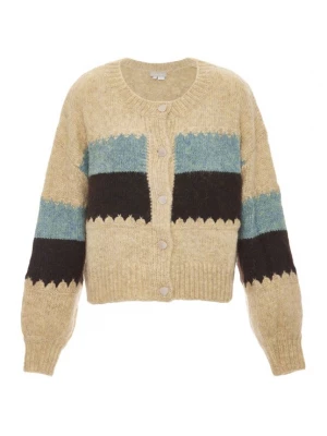 Foto van product Jalene Gebreid vest beige gemêleerd / blauw gemêleerd / zwart gemêleerd
