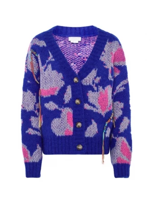 Foto van product Jalene Gebreid vest royal blue / koningsblauw / sering / magenta / lichtroze
